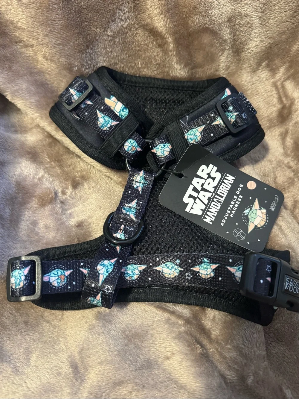 Star Wars Mandalorian Harness with Teal Grogu & Black Space Print